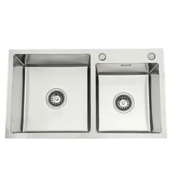 Stellman Zlewozmywak stalowy dwu komorowy STEEL 7845 (OUTLET 2) - Zlewozmywaki - miniaturka - grafika 1