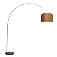 Lampy stojące - QAZQA Nowoczesna lampa podłogowa łuk stal klosz brązowy 45cm - XXL - miniaturka - grafika 1