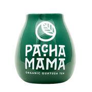 Yerba Mate - Tykwa Ceramiczna zielona z logo Pachamama - 350 ml - miniaturka - grafika 1