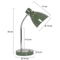Lampy stojące - Steinhauer Lampa stołowa Spring, regulowane ramię, zielona - miniaturka - grafika 1