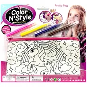 Piórniki - Piórnik do kolorowania we wzory jednorożec piórnik saszetka dla dziecka. - miniaturka - grafika 1