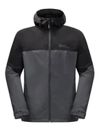 Kurtki i kamizelki sportowe męskie - Jack Wolfskin Kurtka funkcyjna "Weiltal" w kolorze czarno-szarym - miniaturka - grafika 1