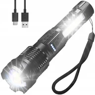 Latarki - Latarka Taktyczna Led Mocna Akumulatorowa Szperacz Czerwona Niebieska Zoom - miniaturka - grafika 1