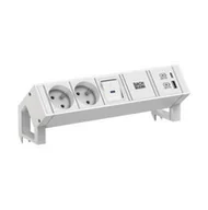 Gniazdka elektryczne - BACHMANN DESK2 biały 2xUTE 1xswitch 1xUSB A/C 22W 0,2m GST18 - miniaturka - grafika 1