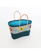 Torebki damskie - Le Comptoir de la Plage Torba plażowa "Namakia" w kolorze beżowo-turkusowym - 48 x 30 x 20 cm - miniaturka - grafika 1