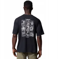 Koszulki męskie - Columbia Cedar Trail Back Graphic Tee 2120381011 Czarne L - miniaturka - grafika 1