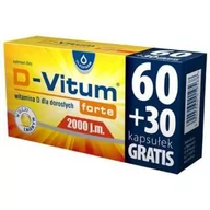 Witaminy i minerały - D-Vitum forte 2000 j.m x 90 kaps (60 + 30 kaps GRATIS) - miniaturka - grafika 1