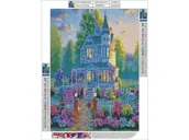 Rękodzieło - Haft Diamentowy, Obraz, Mozaika Diamentowa Diamond Painting, WILLA Z OGRODEM 30x40cm - miniaturka - grafika 1