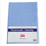 Prześcieradła - Prześcieradło bawełniane bez gumki 140x200 noris niebieskie - miniaturka - grafika 1