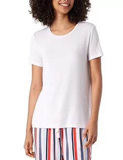 Koszulki i topy damskie - Schiesser Damski T-Shirt Top Piżamowy, Biały, 38, Biały, 38 - grafika 1