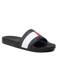 Klapki i japonki damskie - Tommy Hilfiger Klapki Rubber Th Flag Pool Slide FM0FM04263 Black BDS - miniaturka - grafika 1