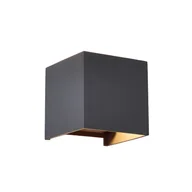 Lampy ogrodowe - Mantra Iluminación Kinkiet zewnętrzny LED Davos, szary, kątowy, ściemniany, aluminium - miniaturka - grafika 1