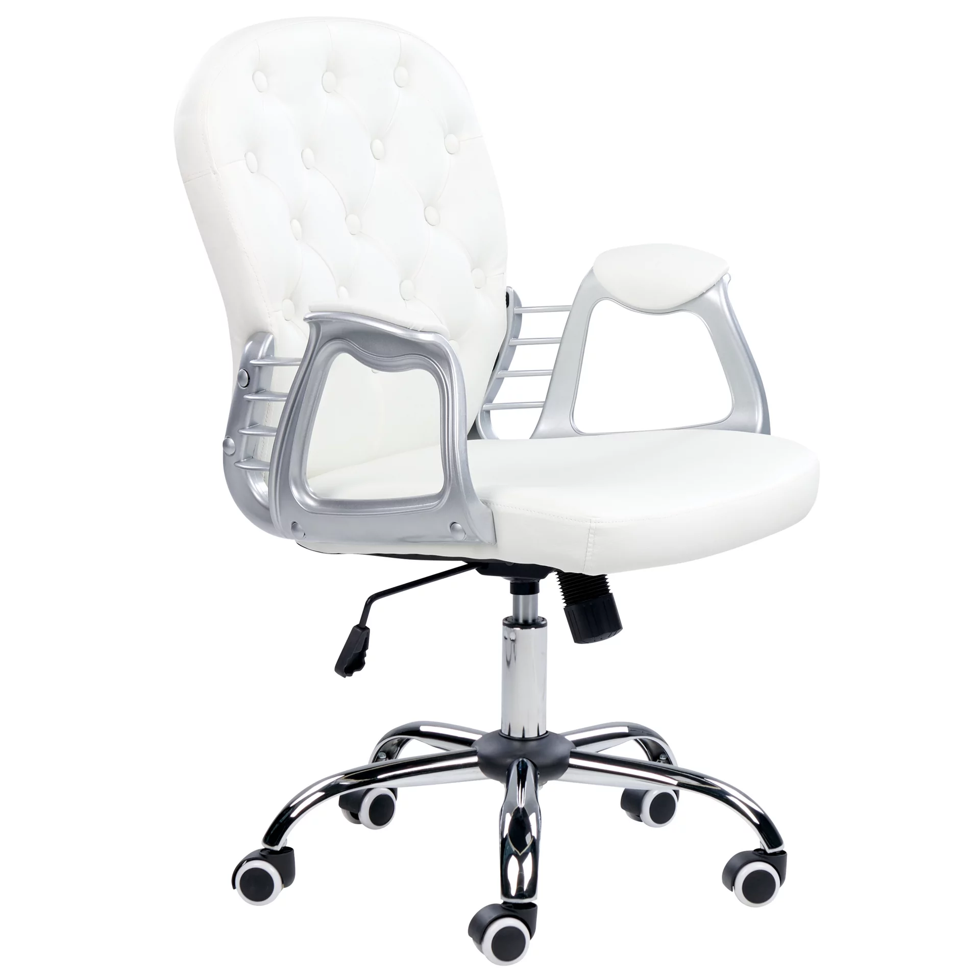 Beliani Krzesło biurowe regulowane ekoskóra białe PRINCESS