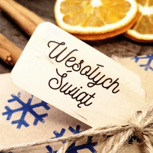 Zawieszka "Wesołych Świąt" - Ozdoby bożonarodzeniowe - miniaturka - grafika 1