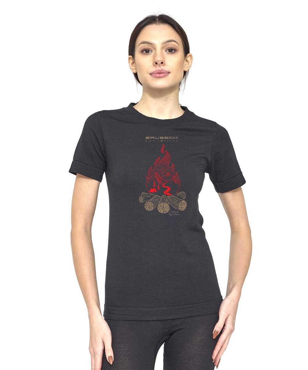 Koszulka damska z krótkim rękawem wełniana Brubeck OUTDOOR WOOL PRO