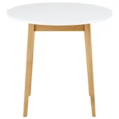 Stoły - Stół okrągły Frisk, śr. 80 cm, biały - miniaturka - grafika 1