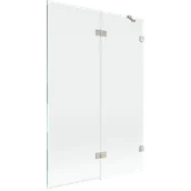 Parawany nawannowe - Mexen Lunar parawan nawannowy 2-skrzydłowy prawy 120 x 150 cm, transparent, nikiel szczotkowany - 897-120-100-97-00-P - miniaturka - grafika 1