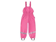 Spodnie i spodenki dla dziewczynek - Playshoes Spodnie przeciwdeszczowe dziecięce dla dziewczynki / chłopca, na szelkach z odblaskami (Różowy, 98 - 104) - miniaturka - grafika 1