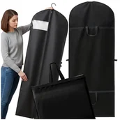 Pokrowce na ubrania - Ochronny pokrowiec do garderoby zabezpieczający odzież 60 x 180 czarny - miniaturka - grafika 1