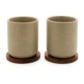 Filiżanki - Beżowe kamionkowe filiżanki zestaw 2 szt. 200 ml Umea – Bredemeijer - miniaturka - grafika 1