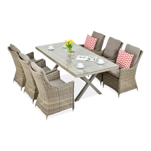 Zestaw MEBLI Jadalnianych Ogrodowych z Technorattanu NAPOLI STÓŁ Fotel Brąz - Meble ogrodowe Zestaw MEBLI Jadalnianych Ogrodowych z Technorattanu NAPOLI STÓŁ Fotel Brąz - Meble ogrodowe - miniaturka - grafika 1