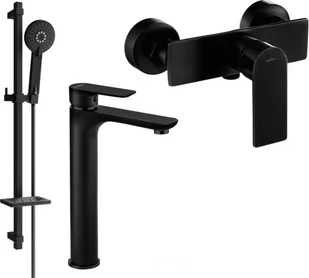 Mexen Alfa DQ40 zestaw prysznicowy, czarny - 745714DQ40-70 - Zestawy baterii łazienkowych - miniaturka - grafika 1