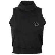Koszulki jeździeckie - Koszulka croptop EQ.QUEEN Rylee 24SS damska czarna, rozmiar: XS - miniaturka - grafika 1