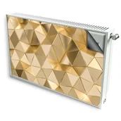 Dekoracje domu - magnes mata magnetyczna kaloryfer dekor złote trójkąty - miniaturka - grafika 1