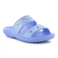 Buty dla dziewczynek - Klapki Crocs Classic Glitter Sandal Jr 207788-5Q6 niebieskie - miniaturka - grafika 1