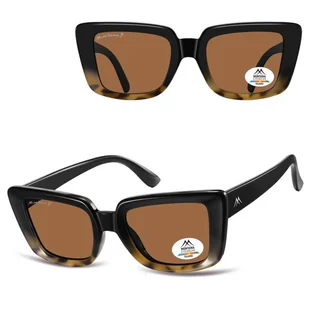 Damskie okulary przeciwsłoneczne kocie z polaryzacją MP193A czarny/panterka - Okulary korekcyjne, oprawki, szkła - miniaturka - grafika 1