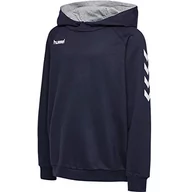 Bluzy męskie - Hummel Hmlgo Kids Cotton męska bluza z kapturem, niebieski, 128 - miniaturka - grafika 1