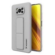 Etui i futerały do telefonów - Wozinsky Kickstand Case elastyczne silikonowe etui z podstawką Xiaomi Poco X3 NFC / Poco X3 Pro szary - miniaturka - grafika 1