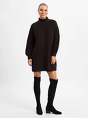 Sukienki - Noisy May Damska sukienka z dzianiny - NMTimmy Kobiety Sztuczne włókno czarny jednolity, S - miniaturka - grafika 1