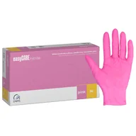 Rękawiczki jednorazowe - EasyCare Nitrile, rękawice nitrylowe, niejałowe, bezpudrowe, różowe, rozmiar M, 100 sztuk - miniaturka - grafika 1