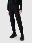 Spodnie damskie - 4F Spodnie damskie dresowe joggery z modalem 4FWSS25TTROF1010-20S Czarny Roz. XS - miniaturka - grafika 1