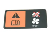 Chłodnice - NAKLEJKA OSTRZEGAWCZA WENTYLATORA CHŁODNICY MAZDA - miniaturka - grafika 1