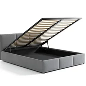 Łóżka - Łóżko welurowe szare 160x200 SFG0111 - miniaturka - grafika 1