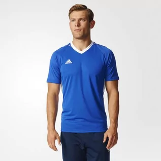 Koszulki męskie - Adidas Koszulka męska Tiro 17 niebiesko-biała r M BK5439 BK5439 M - grafika 1