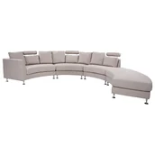 Sofy i kanapy - Shumee Shumee Sofa półokrągła modułowa beżowa ROTUNDE 11462 - miniaturka - grafika 1