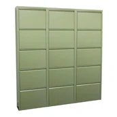 Szafki na buty - Pisa szafka na buty z 15 klapami/drzwiczkami w metalicznej zielony. Dostarczane zmontowane. - miniaturka - grafika 1
