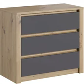 Komody - Komoda K3S Malta Sypialnia Grey Gała Meble Grey, Dąb Artisan - miniaturka - grafika 1