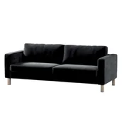 Pokrowce na meble - Dekoria pl pl Pokrowiec na sofę Karlstad 3-osobową nierozkładaną krótki głęboka czerń 204 x 89 x 64 cm Velvet 615-704-17 - miniaturka - grafika 1