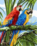 Malowanie po numerach - Diamentowa mozaika Papugi 6785 - miniaturka - grafika 1