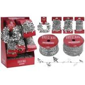 Ozdoby bożonarodzeniowe - Girlanda srebrna 5 m mix - miniaturka - grafika 1