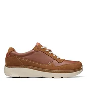 Sneakersy męskie - Clarks Chartlite Move sneakersy męskie, Dark Tan Leather, 41 EU - miniaturka - grafika 1