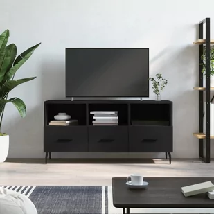 vidaXL Szafka pod TV, czarna, 102x36x50 cm, materiał drewnopochodny - Szafki RTV - miniaturka - grafika 1