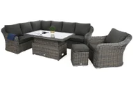 Meble ogrodowe - Narożny zestaw mebli ogrodowych Foggia Silk Grey / Grey Melange - miniaturka - grafika 1