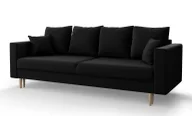 Sofy i kanapy - Czarna welurowa sofa rozkładana M8-P88 - miniaturka - grafika 1