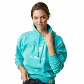 Akcesoria jeździeckie - Ariat Bluza damska JUST HOODIE - heather pool blue - miniaturka - grafika 1