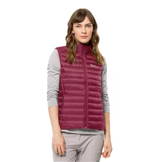 Kamizelki damskie - Damska kamizelka puchowa Jack Wolfskin PACK & GO DOWN VEST W sangria red - XS - grafika 1